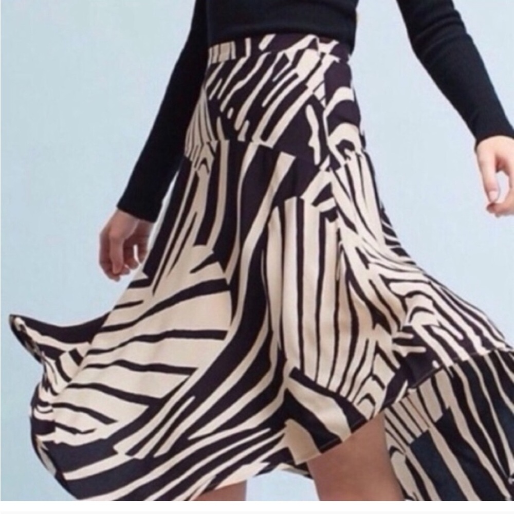 Anthropologie Maeve Zebra Heart Skirt size 4